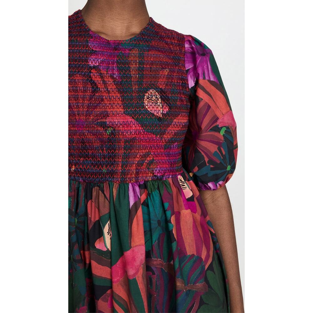 NWT FARM RIO Bird Flowers Midi Dress Medium M - Picture 5 of 9